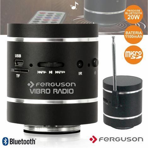 Coluna Bluetooth Ferguson Vibro Radio FM 20W